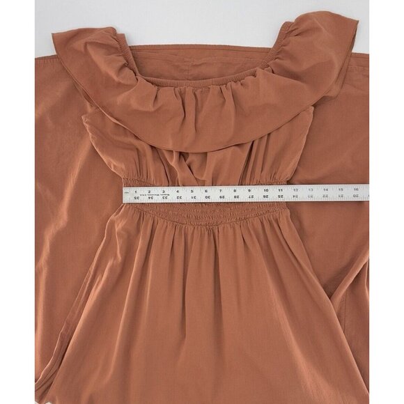 Old Navy Waist Defined Off the‎ Shoulder Smocked Maxi Dress Sz M Tall Festival - Picture 9 of 12
